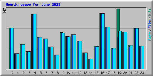 Hourly usage for June 2023